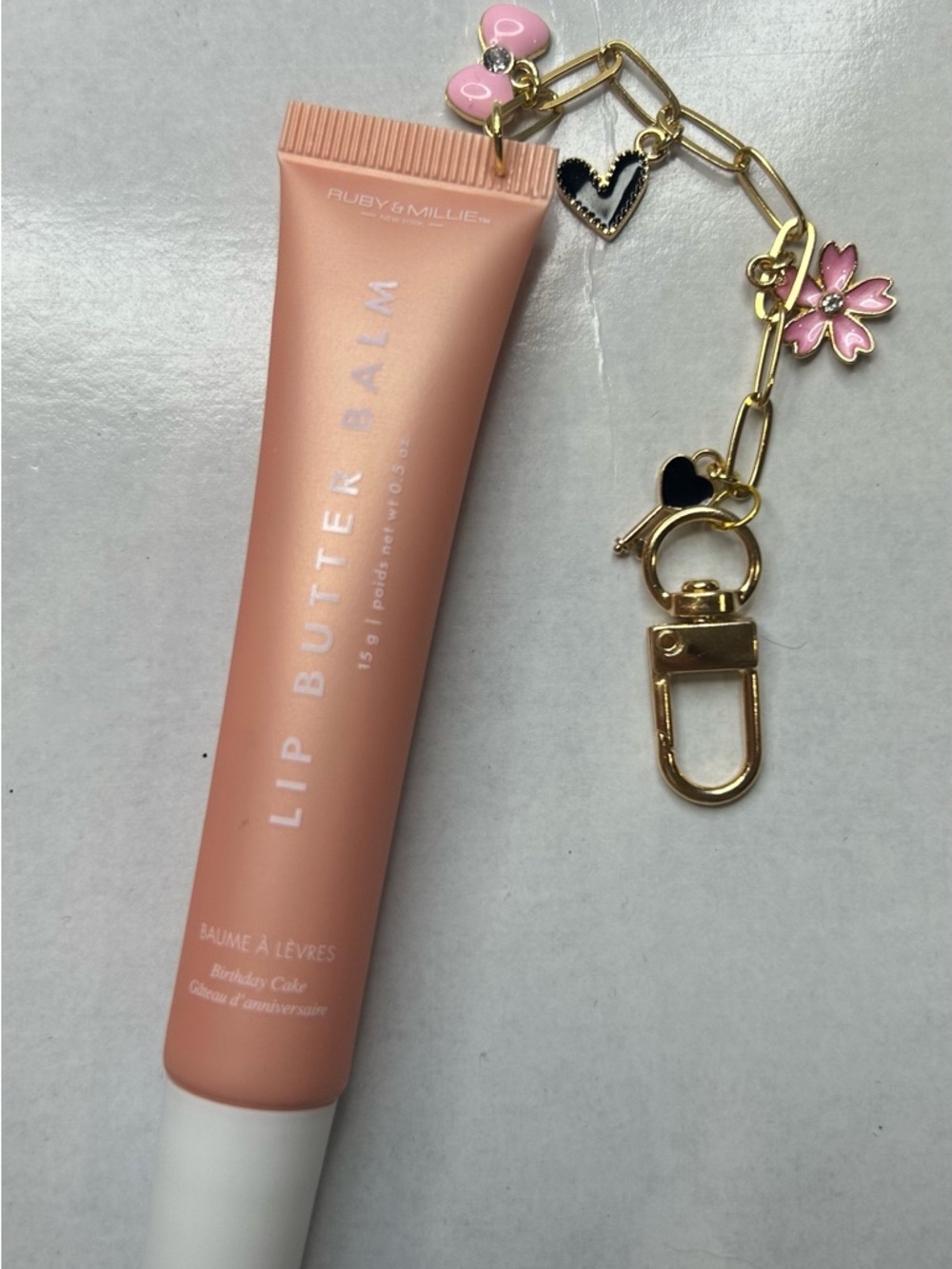 Ruby & Millie Lip Butter Balm — Birthday Cake Peach Pink Hydrating Tint
